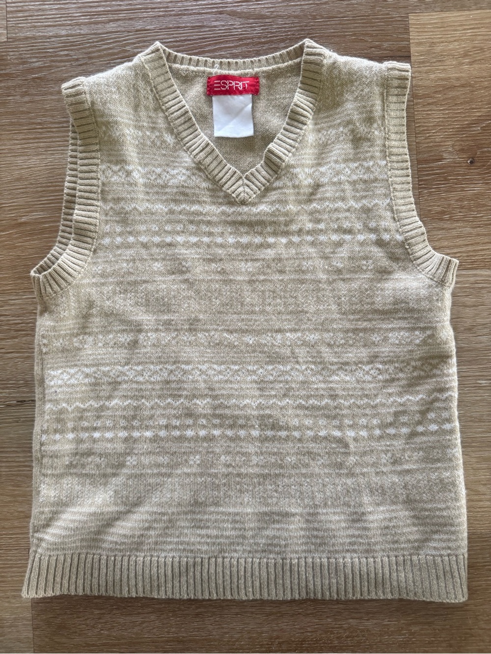 Vintage Esprit Cream V-Neck Sweater Vest